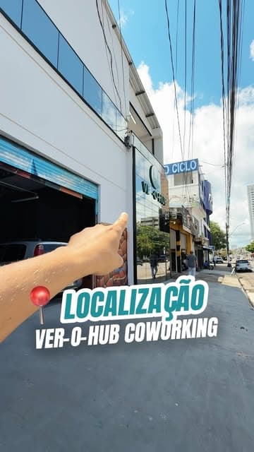 Fachada e localização do VER-O-HUB Coworking